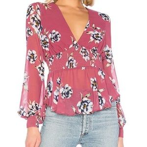 Privacy Please Tara Floral Top MWT XXS